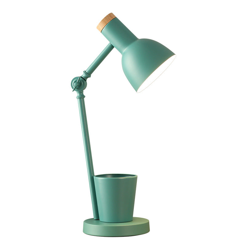 Contemporary Nordic Dome Iron Solid Wood 1-Light Table Lamp For Bedroom Lumendat