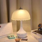 Traditional French Dome Glass Iron LED Table Lamp For Bedroom Lumendat