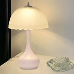 Traditional French Dome Glass Iron LED Table Lamp For Bedroom Lumendat