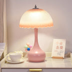 Traditional French Dome Glass Iron LED Table Lamp For Bedroom Lumendat