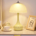 Traditional French Dome Glass Iron LED Table Lamp For Bedroom Lumendat