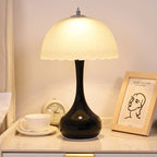 Traditional French Dome Glass Iron LED Table Lamp For Bedroom Lumendat