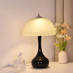 Traditional French Dome Glass Iron LED Table Lamp For Bedroom Lumendat