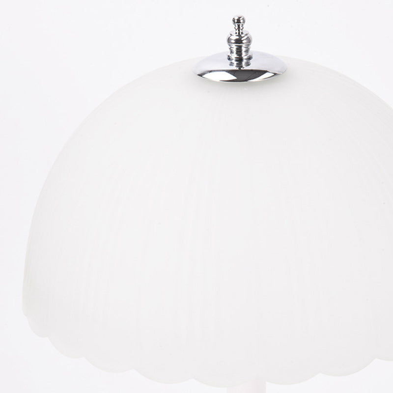Traditional French Dome Glass Iron LED Table Lamp For Bedroom Lumendat