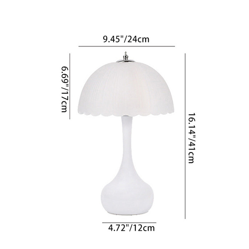 Traditional French Dome Glass Iron LED Table Lamp For Bedroom Lumendat