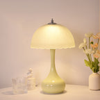 Traditional French Dome Glass Iron LED Table Lamp For Bedroom Lumendat