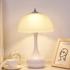 Traditional French Dome Glass Iron LED Table Lamp For Bedroom Lumendat