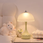 Traditional French Dome Glass Iron LED Table Lamp For Bedroom Lumendat