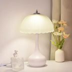 Traditional French Dome Glass Iron LED Table Lamp For Bedroom Lumendat