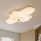Contemporary Creative Kids Airplane Carbon Steel Resin LED Semi-Flush Mount Ceiling Light For Bedroom