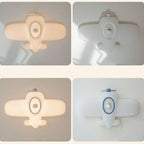 Contemporary Creative Kids Airplane Carbon Steel Resin LED Semi-Flush Mount Ceiling Light For Bedroom