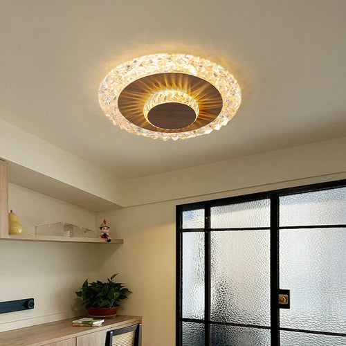 Modern Luxury Flower Round Iron Aluminum Acrylic LED Flush Mount Ceiling Light For Living Room