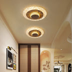 Modern Luxury Flower Round Iron Aluminum Acrylic LED Flush Mount Ceiling Light For Living Room
