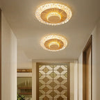 Modern Luxury Flower Round Iron Aluminum Acrylic LED Flush Mount Ceiling Light For Living Room