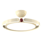 Modern Minimalist Round Iron Aluminum Acrylic LED Semi-Flush Mount Ceiling Light For Bedroom