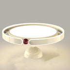 Modern Minimalist Round Iron Aluminum Acrylic LED Semi-Flush Mount Ceiling Light For Bedroom