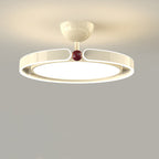 Modern Minimalist Round Iron Aluminum Acrylic LED Semi-Flush Mount Ceiling Light For Bedroom