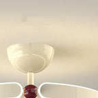Modern Minimalist Round Iron Aluminum Acrylic LED Semi-Flush Mount Ceiling Light For Bedroom