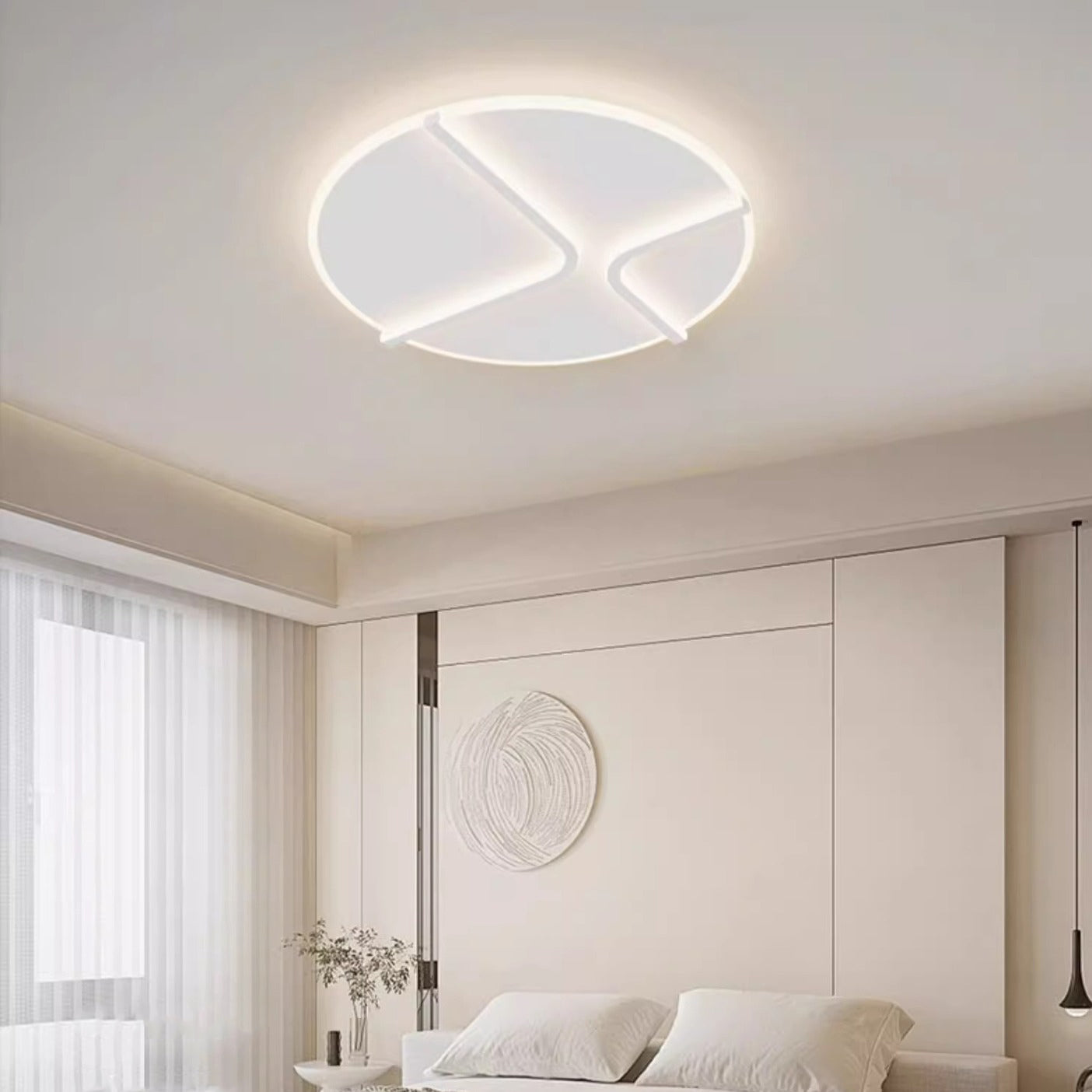 Modern Simplicity Round Iron Acrylic Aluminum LED Flush Mount Ceiling Light For Bedroom