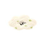 Modern Simplicity Kids Panda Flower Iron Resin LED Flush Mount Ceiling Light For Bedroom
