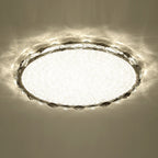Modern Luxury Round Metal Crystal LED Flush Mount Ceiling Light For Bedroom
