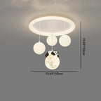 Modern Simplicity Cloud Panda Iron Acrylic Resin LED Flush Mount Ceiling Light For Bedroom