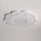 Contemporary Luxury Flower Round Iron Acrylic Crystal LED Flush Mount Ceiling Light For Living Room