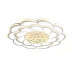 Contemporary Luxury Flower Round Iron Acrylic Crystal LED Flush Mount Ceiling Light For Living Room