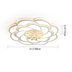 Contemporary Luxury Flower Round Iron Acrylic Crystal LED Flush Mount Ceiling Light For Living Room