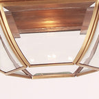 Traditional Rustic Cone Copper Glass 1-Light Pendant Light For Living Room