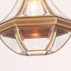 Traditional Rustic Cone Copper Glass 1-Light Pendant Light For Living Room