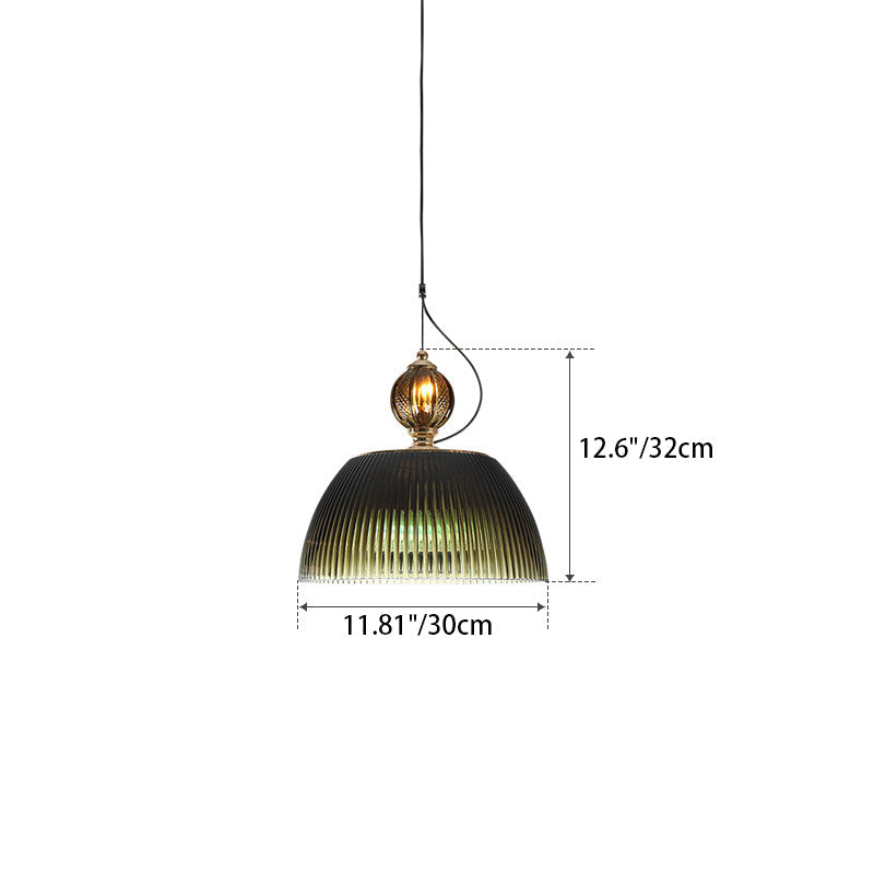 Contemporary Nordic Dome Metal Glass 2-Light Pendant Light For Bedroom