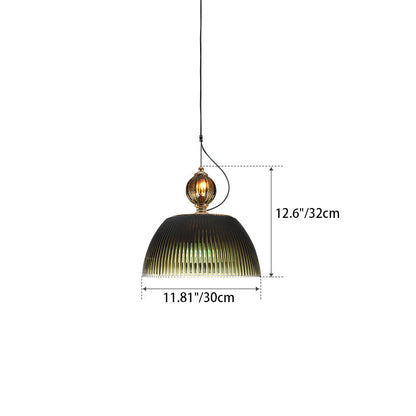 Contemporary Nordic Dome Metal Glass 2-Light Pendant Light For Bedroom