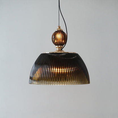 Contemporary Nordic Dome Metal Glass 2-Light Pendant Light For Bedroom
