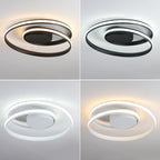 Contemporary Creative Circle Iron Aluminum LED Semi-Flush Mount Ceiling Light For Bedroom Lumendat