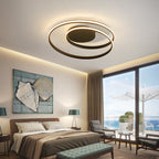 Contemporary Creative Circle Iron Aluminum LED Semi-Flush Mount Ceiling Light For Bedroom Lumendat