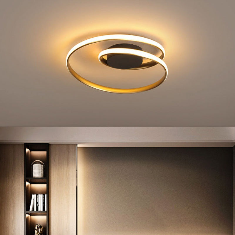 Contemporary Creative Circle Iron Aluminum LED Semi-Flush Mount Ceiling Light For Bedroom Lumendat
