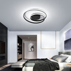Contemporary Creative Circle Iron Aluminum LED Semi-Flush Mount Ceiling Light For Bedroom Lumendat