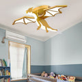 Lumendat Contemporary Creative Kids Cartoon Dinosaur Metal Acrylic LED Semi-Flush Mount Ceiling Light For Bedroom Lumendat