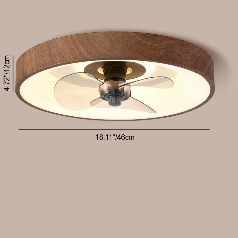 Modern Simplicity Round Iron Acrylic LED Flush Mount Ceiling Fan Light For Bedroom Lumendat