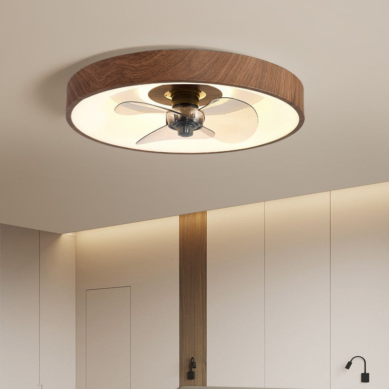 Modern Simplicity Round Iron Acrylic LED Flush Mount Ceiling Fan Light For Bedroom Lumendat