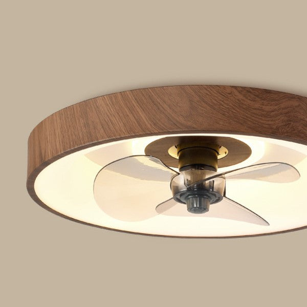 Modern Simplicity Round Iron Acrylic LED Flush Mount Ceiling Fan Light For Bedroom Lumendat