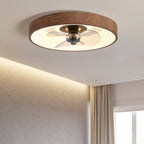 Modern Simplicity Round Iron Acrylic LED Flush Mount Ceiling Fan Light For Bedroom Lumendat