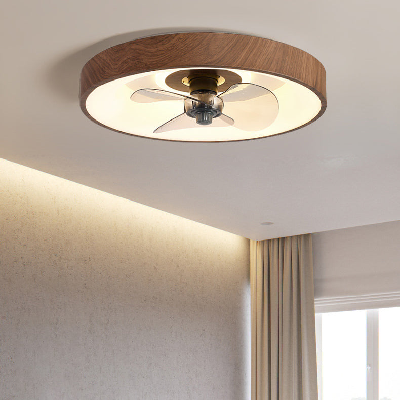 Modern Simplicity Round Iron Acrylic LED Flush Mount Ceiling Fan Light For Bedroom Lumendat