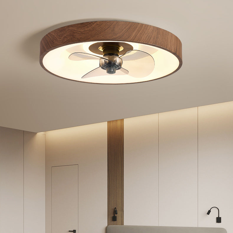 Modern Simplicity Round Iron Acrylic LED Flush Mount Ceiling Fan Light For Bedroom Lumendat