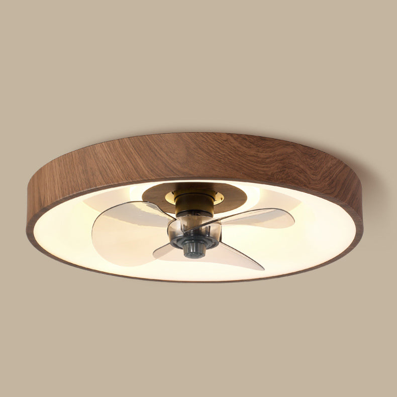Modern Simplicity Round Iron Acrylic LED Flush Mount Ceiling Fan Light For Bedroom Lumendat