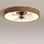 Modern Simplicity Round Iron Acrylic LED Flush Mount Ceiling Fan Light For Bedroom Lumendat