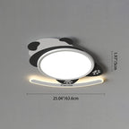 Contemporary Creative Kids Cartoon Panda Iron Aluminum Acrylic LED Flush Mount Ceiling Light For Bedroom