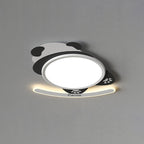 Contemporary Creative Kids Cartoon Panda Iron Aluminum Acrylic LED Flush Mount Ceiling Light For Bedroom