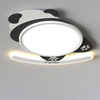 Contemporary Creative Kids Cartoon Panda Iron Aluminum Acrylic LED Flush Mount Ceiling Light For Bedroom